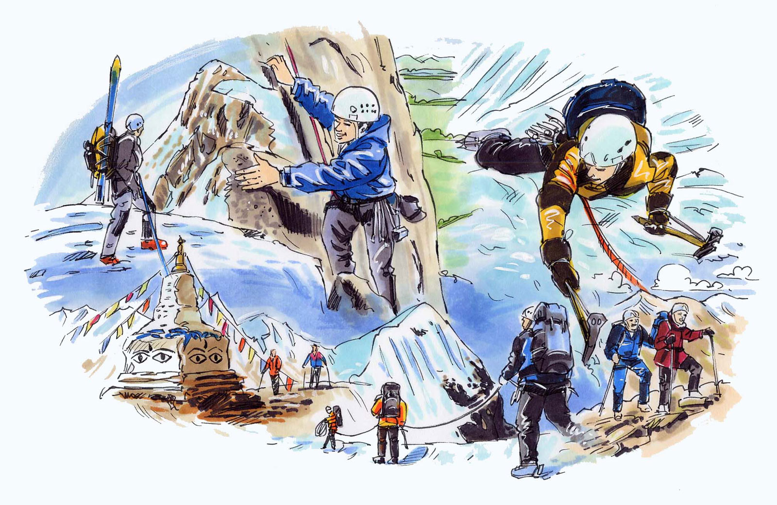 Mountaineering Illustrations Manley Illustrator